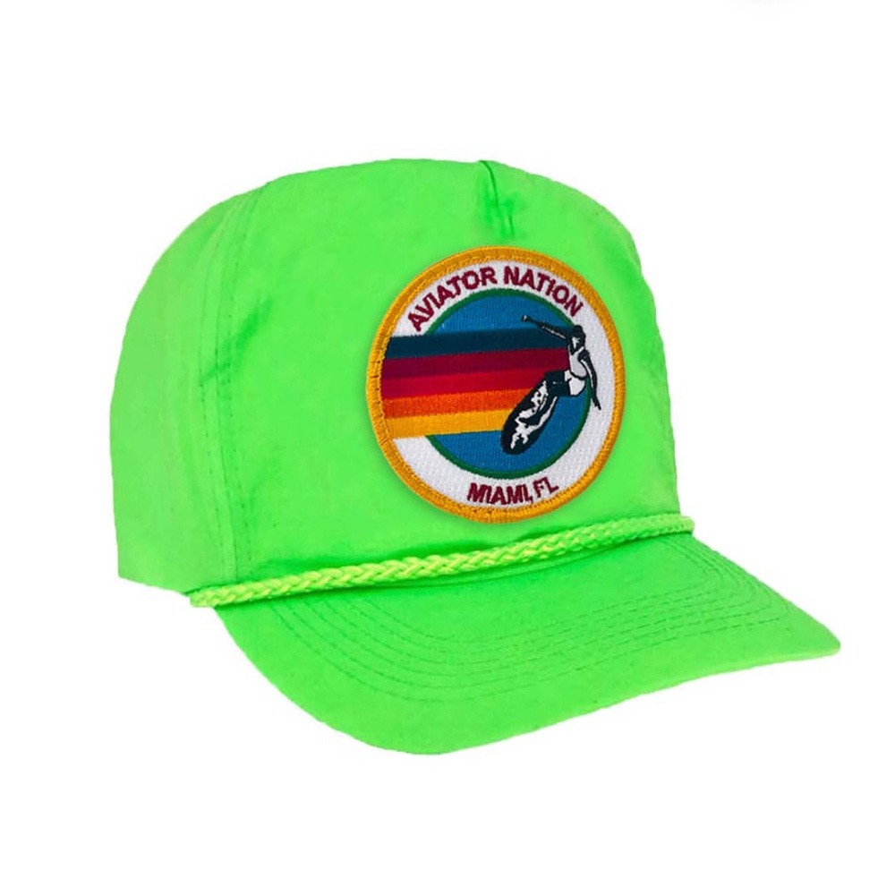 NWOT - Neon Green Aviator Nation Cap